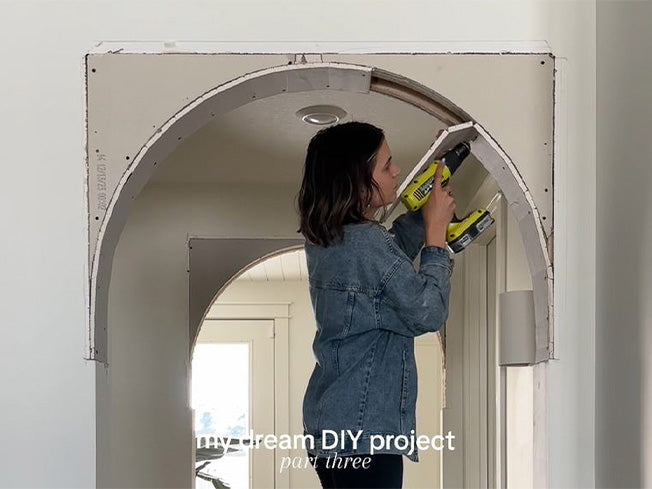 scoring drywall to finish an arch