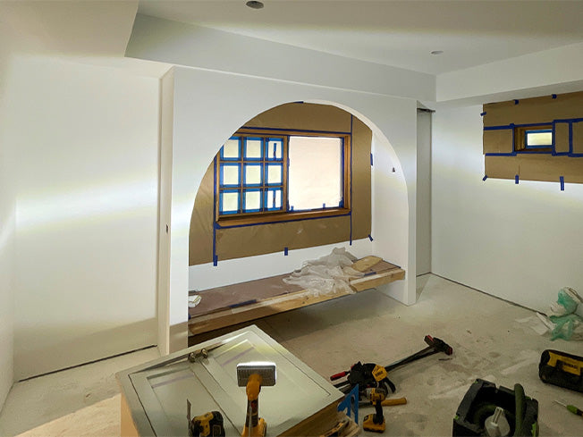 drywall archway for sitting area