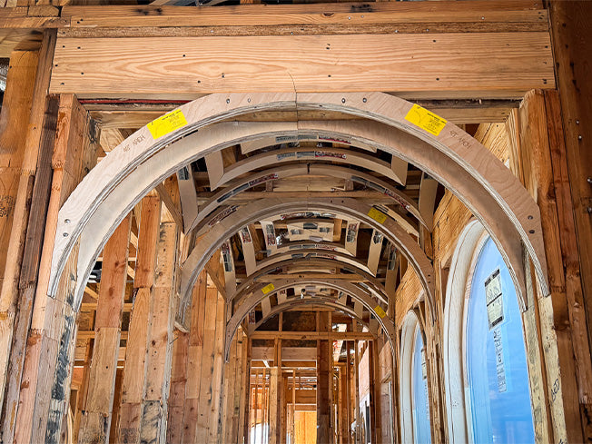 half-circle arches below groin vaults