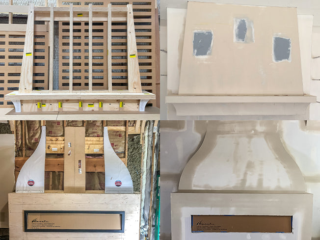 fireplace mantel with cove, frame and drywall