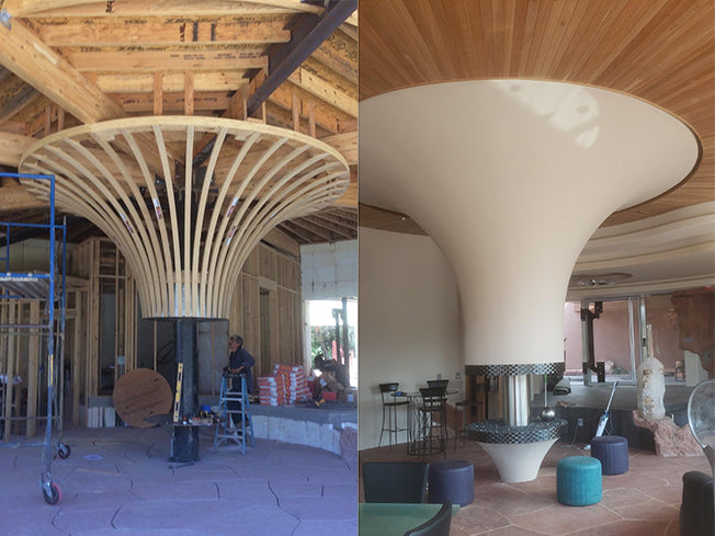 round fireplace
